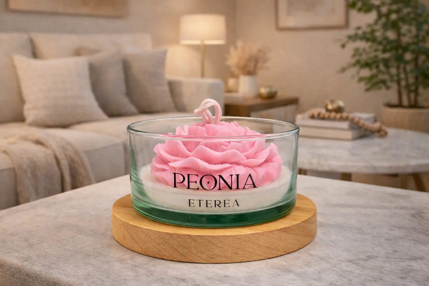 Vela Peonia Rosa