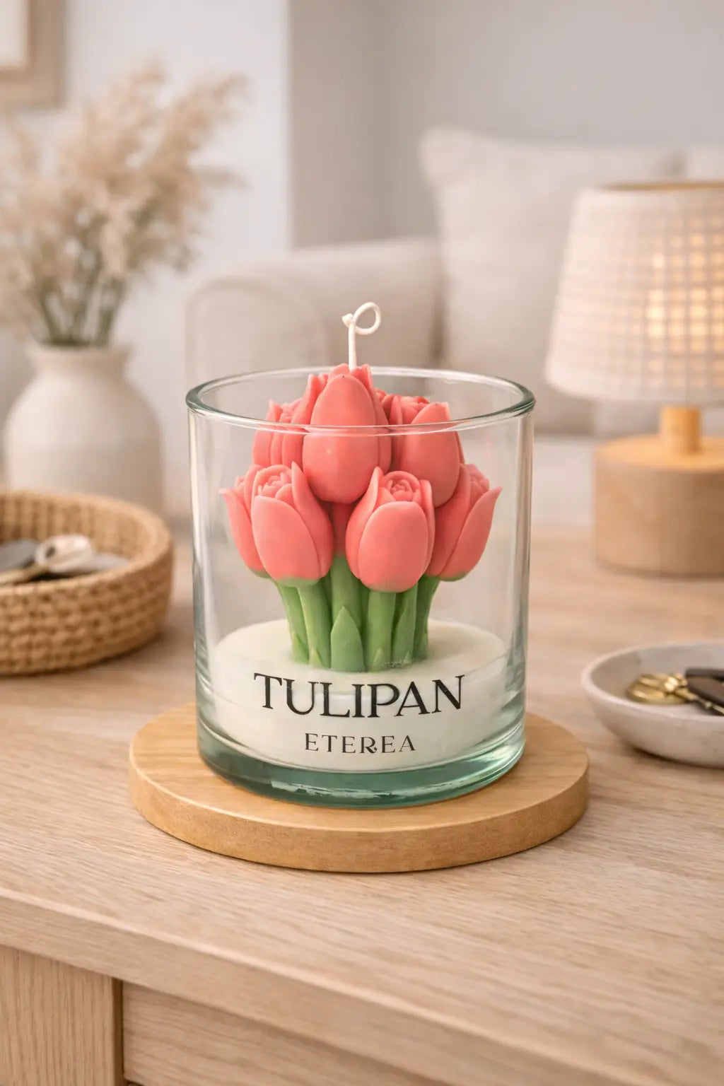 Vela de Tulipanes Roja ETEREA