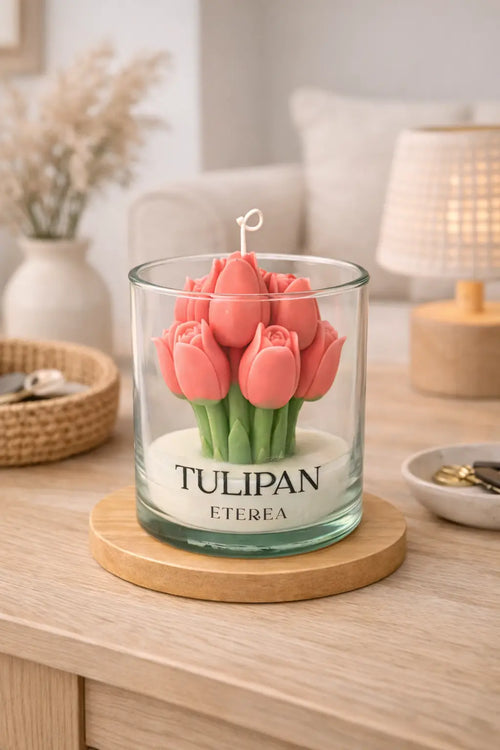 Vela de Tulipanes Roja ETEREA