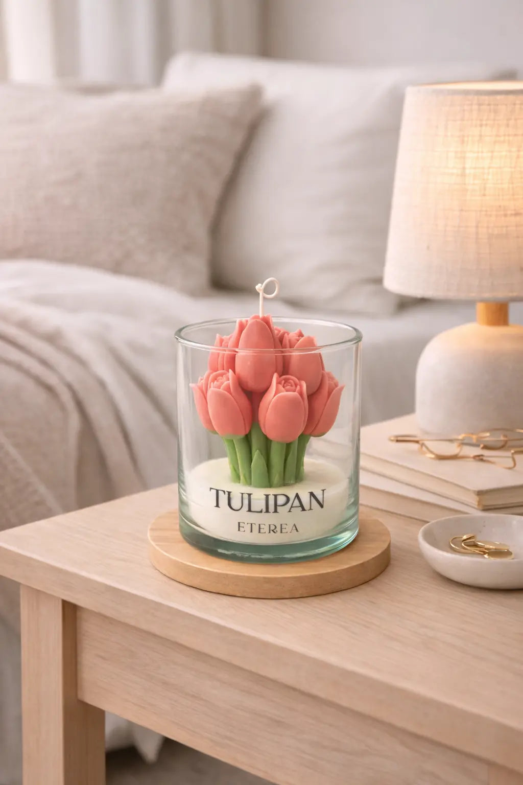 Vela de Tulipanes Roja ETEREA