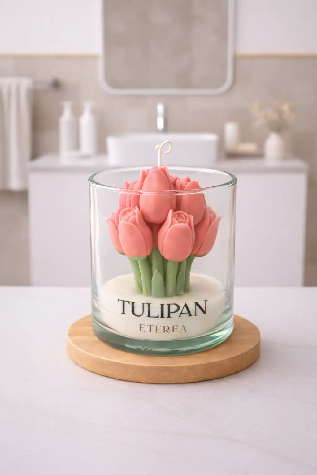 Vela de Tulipanes Roja ETEREA